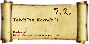Takáts Kornél névjegykártya