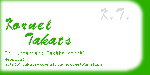 kornel takats business card